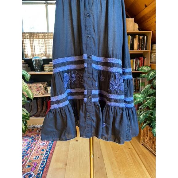 Vintage Embroidered Dress Sheer Black - Picture 5 of 11